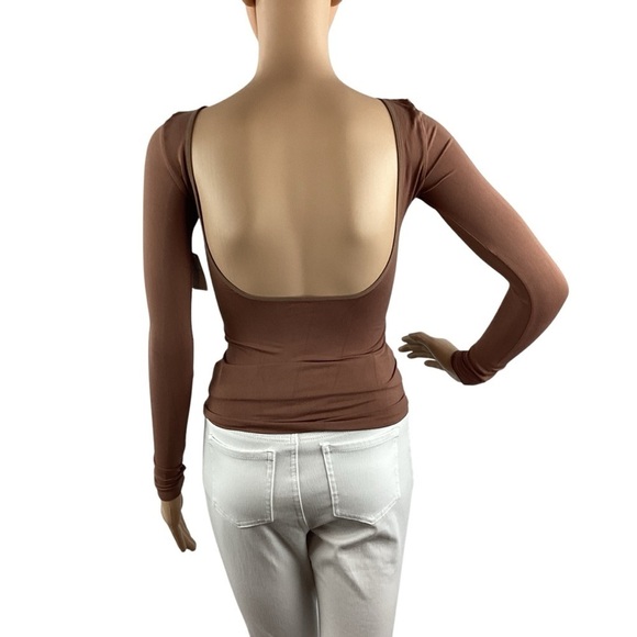 Free People Intimately Low Back Seamless Long Sleeve Top Withered Rose XS/S - Picture 5 of 6